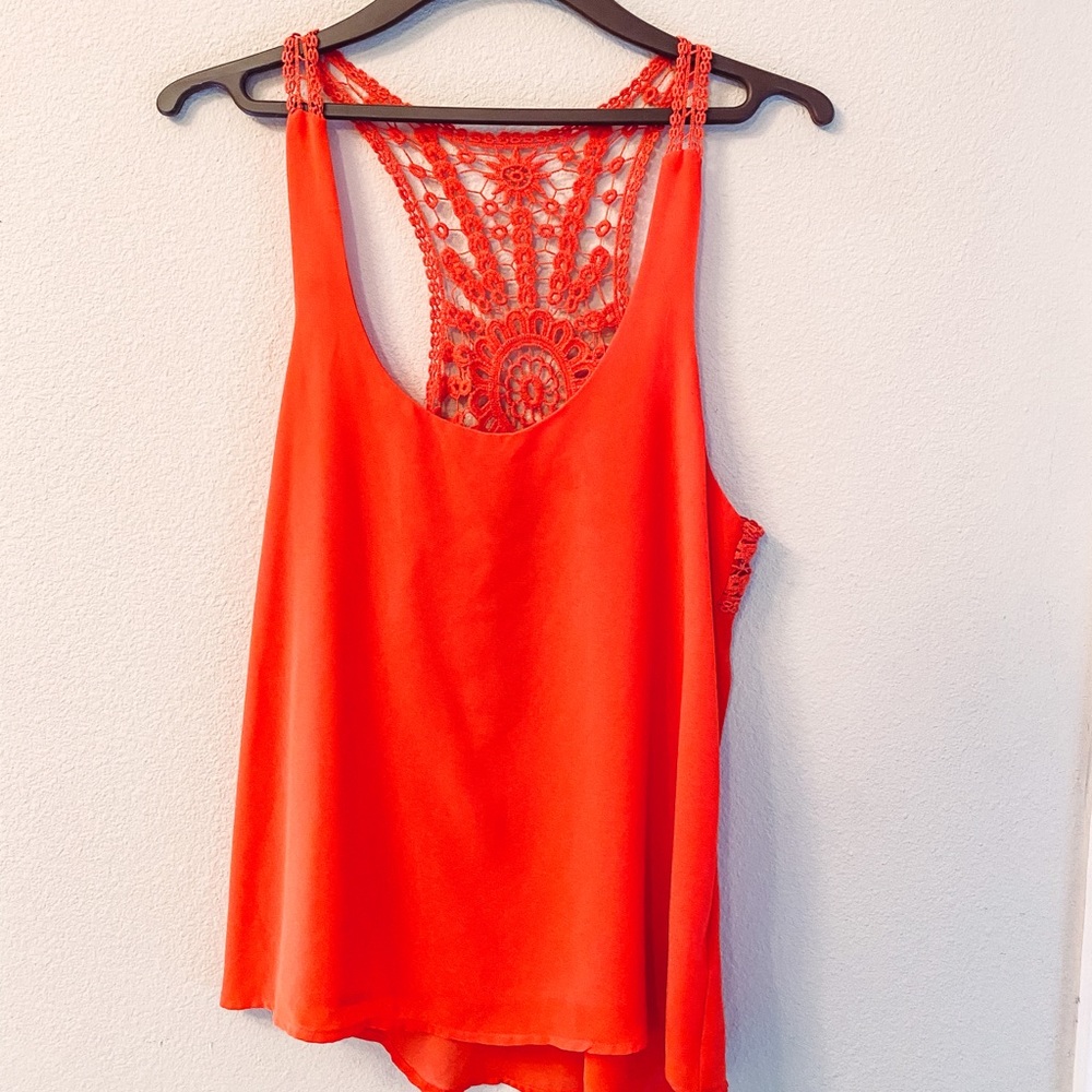 💛 Burnt Orange Lace Tank